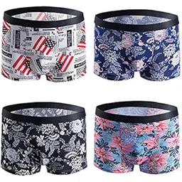 asjar Ice Silk Briefs Men Boxer Brief | Men Extra-Thin Ice Silk Elasticity | Best Fitting (80 to 85cm) | Pack of 4 (Multi-Color)-picture-50