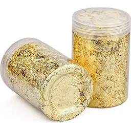 a.s.k. 2 Bottles Foil Gilding Flakes Leaf Flakes Imitation for Nails Painting Arts Crafts Resin Jewelry Making Decoration (15g/Bottle) (Pack of 2)-picture-27