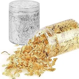 A.S.K 40g 2 Bottle of Gold Leaf Flakes for Resin Art, Gilding, Home Decorations, Crafts Nails Art and DIYS etc.Each 20g in 1 Bottle-picture-28