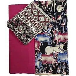 Asmita Trends - Women's Kalamkari Printed Cotton Dress Material | Unstitched Salwar & Pant & Dhupatta-picture-35