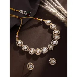 ASMITTA JEWELLERY Gold Plated Artificial Stones Studded And Beaded Jewellery Set-picture-16