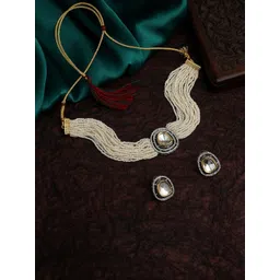 ASMITTA JEWELLERY Gold-Plated Stone-Studded & Artificial-Beaded Jewellery Set-picture-39