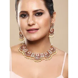 ASMITTA JEWELLERY Gold-Plated Stone-Studded & Beaded Jewellery Set-picture-19