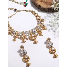 ASMITTA JEWELLERY Gold-Plated Stone-Studded Jewellery Set-picture-22