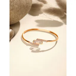 ASMITTA JEWELLERY Rose Gold-Plated Cubic Zirconia Studded Kada Bracelet-picture-14