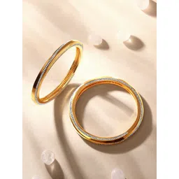 ASMITTA JEWELLERY Set Of 2 Gold-Plated American Diamond-Studded Bangles-picture-17