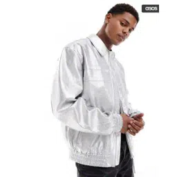 asos design Men Oversized Zip-Front Harrington Jacket-picture-49
