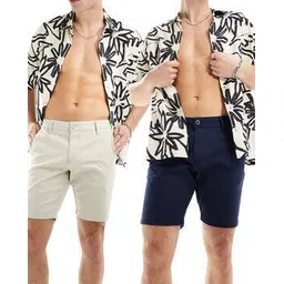 asos design Men Pack of 2 Skinny Fit Chino Shorts-picture-33