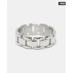asos design Men Waterproof Silver-Plated Band Ring-picture-27