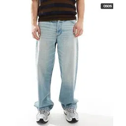asos design Mid-Wash Baggy Loose Fit Jeans-picture-29