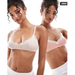 asos design Pack of 2 Bralettes with Lace Trim-picture-47