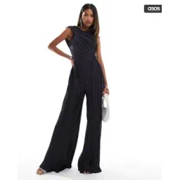asos design Plisse Twist Fallen Shoulder Jumpsuit-picture-44