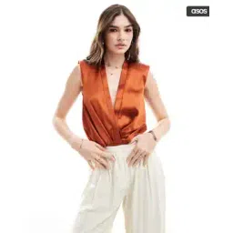 asos design Sleeveless Satin Plunge Bodysuit-picture-17
