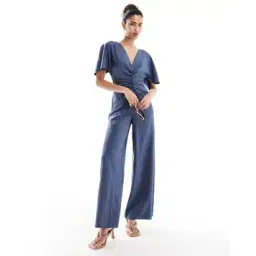 asos design Women Ruched Front Cut Out Back Jumpsuit-picture-12