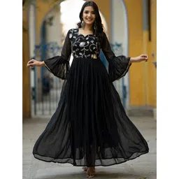 ASPORA Embroidered Maxi -Length Gown Ethnic Dresses-picture-26
