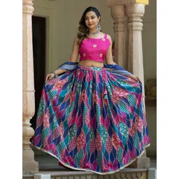 ASPORA Printed Semi-Stitched Lehenga & Unstitched Blouse With Dupatta-image-24