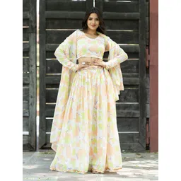 ASPORA Printed Semi-Stitched Lehenga & Unstitched Blouse With Dupatta-image-14