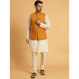 Aspriya Mandarian Collar Woven Design Nehru Jackets-picture-21