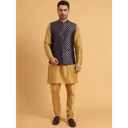 aspriya Mandarian Collar Woven Design Nehru Jackets-picture-37