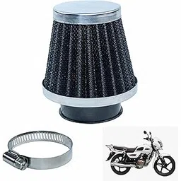Asryd Motorcycle Air Filter Pods, Motorcycle Air Filter 42mm Round Tapered Clamp-on Pod Intake Filter Cleaner For TVS Ntorq 125 (Pack of 1),BLACK-picture-25