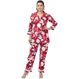 Women's Rayon Printed Co-ord Set | Top And Bottom Set for women & Girls | Women's Top And Pant Set-image-17