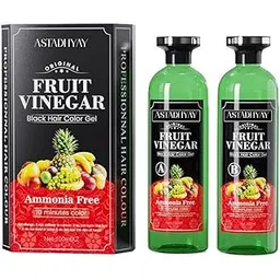 ASTADHYAY Fruit Vinegar Gel Hair Color For Men & Women, Hair Color Dye for Black Hair (Black, 200ml (100ml x 2))-picture-35
