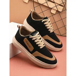 ASTEROID Men Colourblocked Suede Sneakers-picture-10