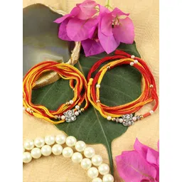 Asthetika Set of 2 Artificial Beaded Traditional Thread Rakhi-picture-14