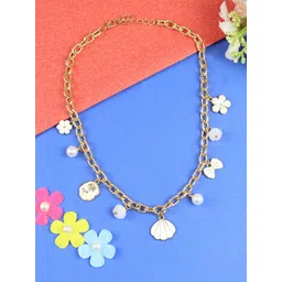 asthetika kids Asthetika Girls Multi-Charm Beaded Chain Minimal Necklace-picture-42