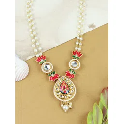 Asthetika Kids Girls Gold-Plated Kundan Necklace-picture-36