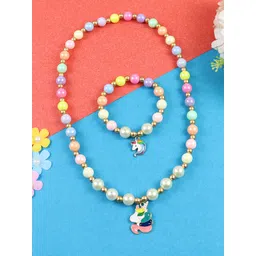 Asthetika Kids Girls Unicorn Charm Beaded Jewellery Set-picture-19