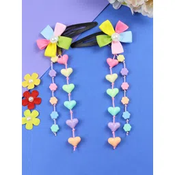 Asthetika Kids Set of 2 Pinwheel Heart Tassels Tic Tac Hair Clips-picture-11