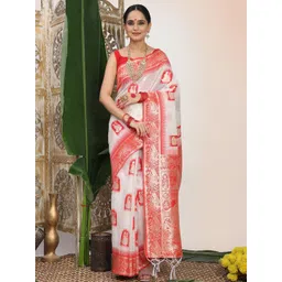 Astita Floral Linen Blend Saree-picture-21
