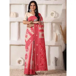 Astita Woven Design Zari Linen Blend Saree-picture-38