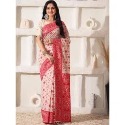 Astita Woven Design Zari Linen Blend Saree-picture-12