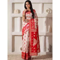 Astita Woven Design Zari Linen Blend Saree-picture-14