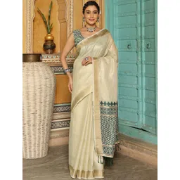 Astita Woven Design Zari Saree with Unstitched Blouse Piece-picture-12