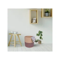 ASTRID Beige & Maroon Solid Foldable Laundry Bag-picture-27