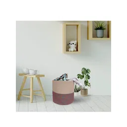 ASTRID Beige Solid Foldable Laundry Bag-picture-30