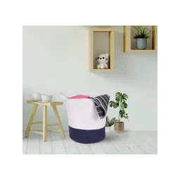 ASTRID Black & White Colourblocked Jute Cotton Laundry Bag-picture-25