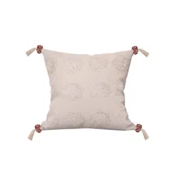 ASTRID Off-White Self Design Single Cushion Cover With Filler-picture-30