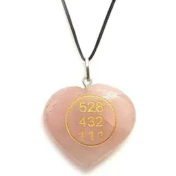 astroghar Astoghar Natural Rose Quartz Crystal l Love Healing Codes & Zibu Unconditional Love Angelic Symbol Men & Women Crystal Heart Pendant-picture-54