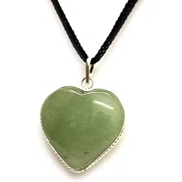 astroghar Natural Green Aventurine Crystal Fluffy Heart Shaped Pendant for Men and Women-picture-53