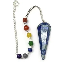 Astroghar Lapis Lazuli Seven Chakra Cone Shaped Crystals Cdowser Chakra Pendulum for Reiki Healing and Chakra Healing-picture-30
