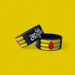 astrohive Mahakal silicone rubber bracelet black colour for Men Wrist Band-picture-42