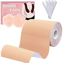 asunfish Boob Tape Kit - Breast Lift Tape(7.5 mm) & Strapless Dress Solution with 4 Silicone Nipple Cover for Fashion with 36 Strips Double-Sided Fashion Tape for Women Clothes-picture-18