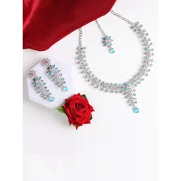 Atasi International Silver-Plated Crystal-Studded Jewellery Set-picture-35