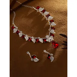 Atasi International Silver-Plated Crystals & American Diamond Studded Jewellery Set-picture-40