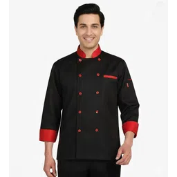 atcx Mens Chef Coat Patch Coller Design, Realex Fit Premium Chef Coat For Cooking Solid Coat For Men-picture-18