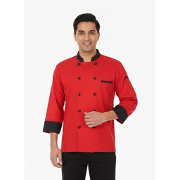 atcx Mens Chef Coat Patch Coller Design, Realex Fit Premium Chef Coat For Cooking Solid Coat For Men-picture-10